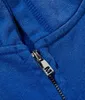 Blue Black Zipper Fleece Mens Sweatshirts High Street Atture Autumn Hoodies Loseger Excert