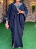 Etnik Giyim Dashiki Afrika Elbise Kadın Elbise Moda Abaya Femme Robe Afrika Kaftan Nijerya Giysileri Boncuk Elmas Partisi