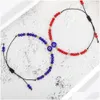 Frisado trançado mau olho azul fios pulseira artesanal jóias colorf contas de cristal pulseiras para mulheres menina jóias pulseiras dhkf4