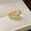 Clusterringe FEEHOW Unregelmäßige Schlangenförmige Zirkonia Offen Für Frauen Süße Coole Metall Verstellbarer Ring Daliy Life Schmuck