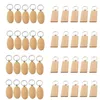 40 Stück leere Holz-Schlüsselanhänger DIY Holz-Schlüsselanhänger Schlüsselanhänger Geschenke gelb 20 Stück oval 20 rechteckig224D