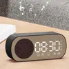 Mesa relógios de mesa digital despertador bluetooth 50 alto-falante led display espelho com rádio fm suporte tf cartão jogar chamada handsfree 230921