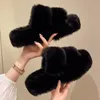 Slippers Winter Fluffy Slippers Women House Home Fur Slippers For Women Flat Platform Cozy Fuzzy Indoor Shoes Korean Slides 230926