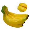 Party Decoration 1/3/5/7/9 Heads Artificial Fruit Simulation Fake Banana Ornament Pography Props Kök Bord hem