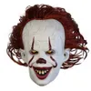 Maschera di Halloween Pennywise Stephen King It Lattice LED Casco Horror Cosplay Spaventoso Maschere da clown Costume da festa Puntelli 220715285S