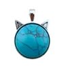 Lockets Vintage Crystal Pendant Cat Head Shape Diy Jewelry Material Healing Gem Holiday Gift For Friends Jewelry Necklaces Pendants Dhve3