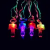 200PCS lot 5led LED Whistle LED flashing pacifier cheer whistle for party supplies212F