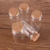 24pcs 37 70 27mm 50ml Mini garrafas de vidro que desejam frascos minúsculos frascos com rolha de cortiça presente de casamento290y