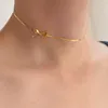 Chokers ins na moda 18k banhado a ouro inoxidável arco cobra osso cadeia gargantilha colar para mulheres encantos à prova d 'água colar jóias presente 230927