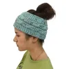 14 Colors Knitted Twist Headband Empty Ponytail Knitted Hat Women's Casual Thermal Hat