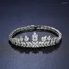 Colar brincos conjunto retro metal zircão para mulheres anéis de luxo pulseiras festa de casamento noiva 2023