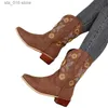 Embroidery Autumn Winter Cowboy New Western Retro and Short Boots Women's Shoes Botas Mujer T230927 181