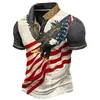 DIY odzież spersonalizowana koszulki flag flaga orła druk męski guzik z krótkim rękawem nadrukowane swobodne pulover koszulka polo hurtowa koszulka polo