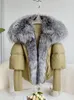 Women's Down Parkas Janveny Large Real Silver Fur Collar White Duck Down Jacket Women Winter Luxury Puffer Coat Oversize Feather Outwear 230926