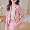 Zweiteiliges Kleid Herbst Formale Blazer Rock Sets Outfits Koreanische Weibliche Business Damen Büro Damen Arbeitsjacke Anzug 2-teiliges Set Winter 230927