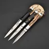 Couteau livraison gratuite très pointu petite poche grand Stiletto tactique chasse manche en bois extérieur DEC outils 9KWZ