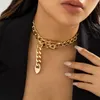 IngeSight.Z Punk exagération ceinture boucle cubain Chunky collier ras du cou pour les femmes Vintage métal lourd chaîne épaisse collier court 230927