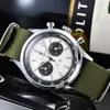 Armbandsur Pilot Seagull Movement 1963 Chronograph 38mm Herrkvart Titta på 40mm handledsklocka Vattentät Montre Homme 221128320e