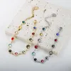 Bangle Jinhui Colorido Bejeweled Pulseira ity T S Pulseira de Aço Inoxidável para Mulheres 12 Birthstones Rainbow Crystal Chain Jóias 230927