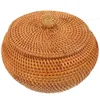 Dinnerware Sets Rattan Storage Basket Woven Fruits Kitchen Chic Bread Tray Creative Sundries Home Holder Wooden Baskets