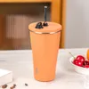 Mugs Straw Cup With Lid Stainless Steel Thermos Mug Coffee Tea Cold Drink Bottle Water Thermal Tumbler Vacuum Flasks 230927