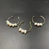 Pierścienie klastra Zhouyang Freshwater Pearls Lęk lęk dla kobiet regulowany pierścień fidget obrotowy koralik stres biżuteria KBR037