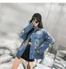 Mode hiver veste femme Denim revers vestes concepteur haut de gamme lettres brodées veste en jean