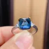 حلقات الكتلة kjjeaxcmy fine Jewelry Natural Blue Topaz 925 Sterling Silver Classic Women Gemstone Ring Test with Box