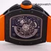 Richardmill Wristwatches Richardmill RM011 Mens Watch Orange Storm Ceramic Ring Chronograph Storage Automatic Machinery Swiss Watch Luxury Limited 30 Full D HB11