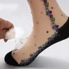 Men's Socks 5 Pairs Mesh Floral Print Mid Tube Socks Crystal Glass Short Thin Sock's Stockings Hosiery Crystal Glass Short Thin Socks 230927