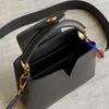 Designer de bolsa de couro genuíno CAPUCINES Bolsa de ombro 21cm L59433 bolsa crossbody de alta qualidade com caixa