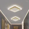 Taklampor Modern LED -ljus runt kreativa gyllene flushmonterade belysningsarmatur för levande matsal studie entré