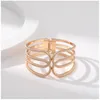 Brazalete Llegadas Aleación de zinc Chapado en oro Forma de línea minimalista Moda Declaración amplia para mujeres Niñas Compromiso