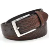 Ceintures hommes pour luxe concepteur de haute qualité mode Style Vintage marron Cowboy mâle ceinture