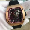 Richarmill Orologio da polso meccanico automatico Orologi di lusso da uomo Swiss Sports Mills Serie da donna RM023 Meccanico automatico Scava botte di vino W WNVSX