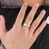 Cluster Rings Classic S950 Silver Men's Ring Fashion Wedding Band Engagement Party Gifts Business Open Finger Male Jewelry