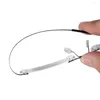 Sunglasses Ultralight Memory Titanium Rimless Rectangular Reading Glasses Spectacles Eyeglass For Men Simple Health Care