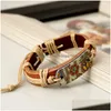 Bedelarmbanden Touwweefsel Gevlochten Leren Armband Vintage Stijl Pyrograaf Warmte-overdracht Afdrukken Vredesteken Mannen Vrouwen Drop Delivery Dhyls