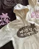 Herrtröjor tröjor europeiska och amerikanska stjärna bokstavstryck hoodies y2k lös bekväm tröja kvinna tröjor mode retro huva jacka t230927