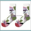 Polainas Design Francês Mulheres Long Sock Cartoon Impressão Criativo Personalizado Novidade Homens Meias Inverno Quente Confortável Algodão Gota Deli Dhfs8