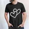 Ethnische Kleidung Valentinstag-Shirt für Damen und Herren, bedruckt, kurzärmelig, Oberteil, Sweatshirt, lässig, Rundhalsausschnitt, locker