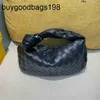 BottegassVenetas Bags Jodies Woven Knotted Net Red Ashigo Same Mini Ox Horn Single Shoulder Armpit Portable Cloud Have Logo 18x4