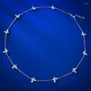 Pingentes charme flor moissanite diamante colar real 925 prata esterlina noivado casamento chocker para jóias femininas