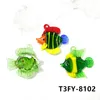 Dekorativa föremål Figurer 3st Colorful Floating Glass Bubble Tropical Fish Mini Figures Ornament Aquarium Sea Animals Small Statue Hängen 230926