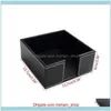 Boxes Napkins Decoration Aessories Kitchen Gardenpu Leather Square Cocktail Napkin Holder Tissue Box Paper Serviette Dispenser Bar244a