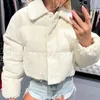 Veste courte en coton velours côtelé pour femme, haut de gamme, avec bouton de fermeture éclair, manteau avec lettres brodées, vêtements d'extérieur