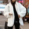 Frauen Pelz 2023 Winter Jacke Warme Leder Mantel Frauen Elegante Weiße Casual Straße Tragen Dicke Mode Kaschmir