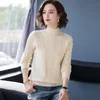 Kvinnors tröjor FDFKLAK Autumn Winter Thick Sweaters Half High Neck Warm Bottoming Shirt Wool Pullover Topps Women Pull Femme S-3XL 231005