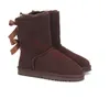 Klassische Mini-Plateau-Stiefel, Designer-Damen-Schneestiefel, warme australische Stiefeletten für den Innenbereich, Australien Tazz Slipper-Hausschuh, Winter-Lazy-Pelz-Stiefeletten mit Box