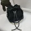 Borse da sera Borsa tessuta da donna Borsa a tracolla da donna di alta qualità con coulisse Borsa a mano in vera pelle di marca